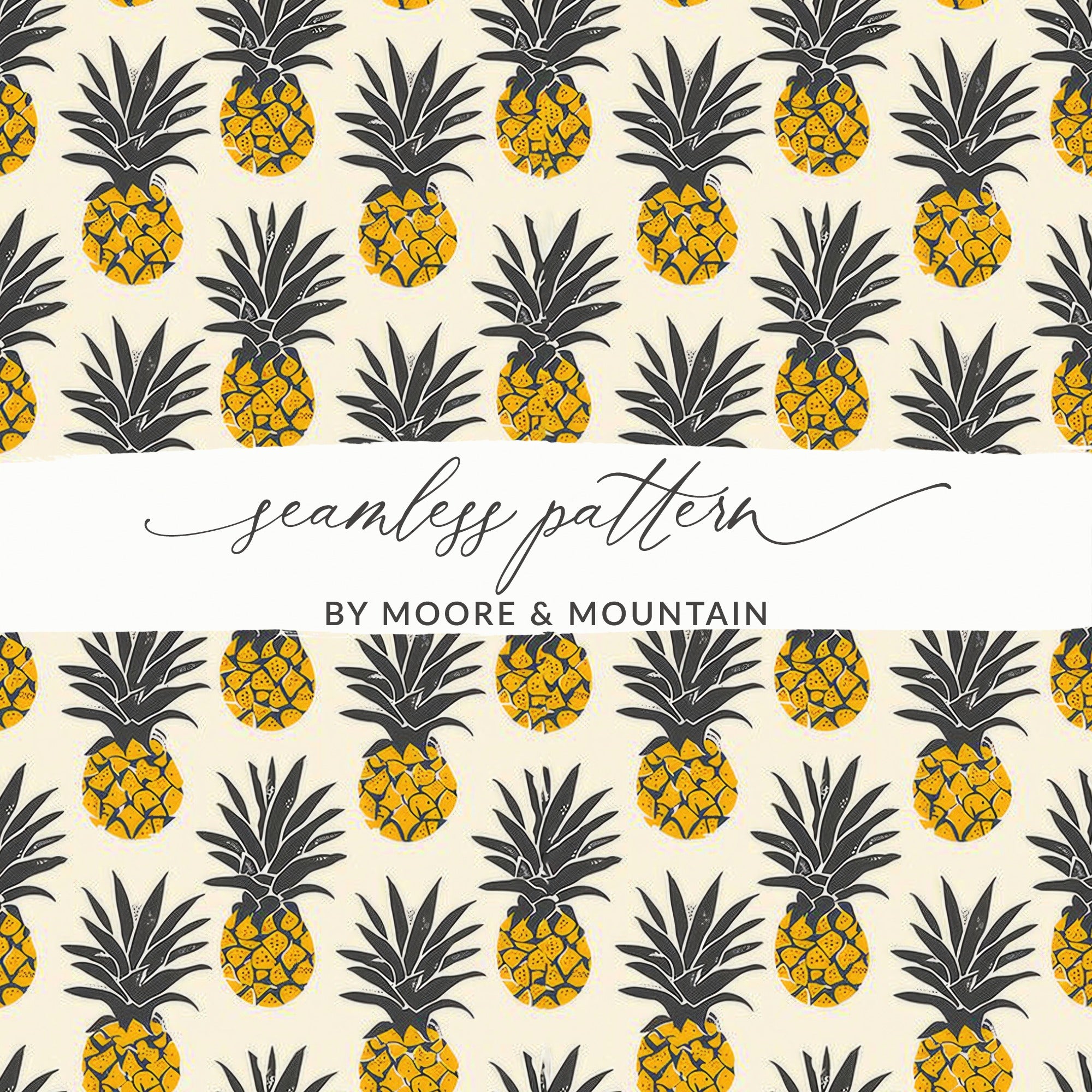 Pineapple Seamless Pattern by Moore & Mountain