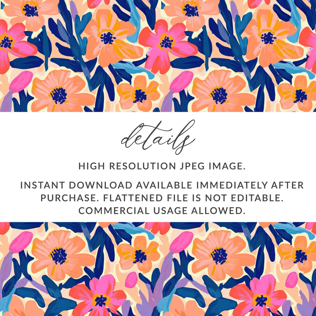 Floral pattern with text about file details and usage.