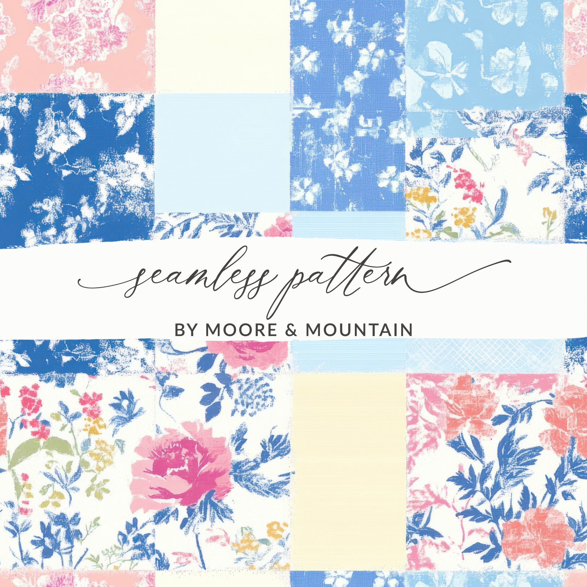 Floral Patchwork Seamless Pattern by Moore & Mountain