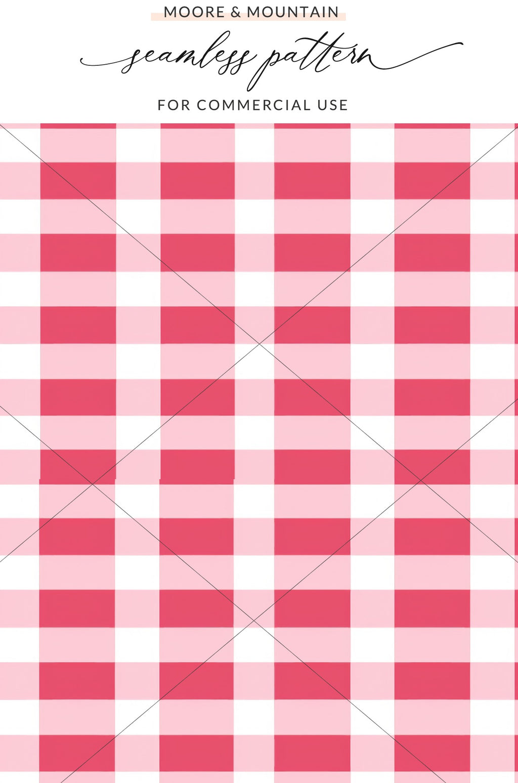 Pink and White Buffalo Check Seamless Pattern Design