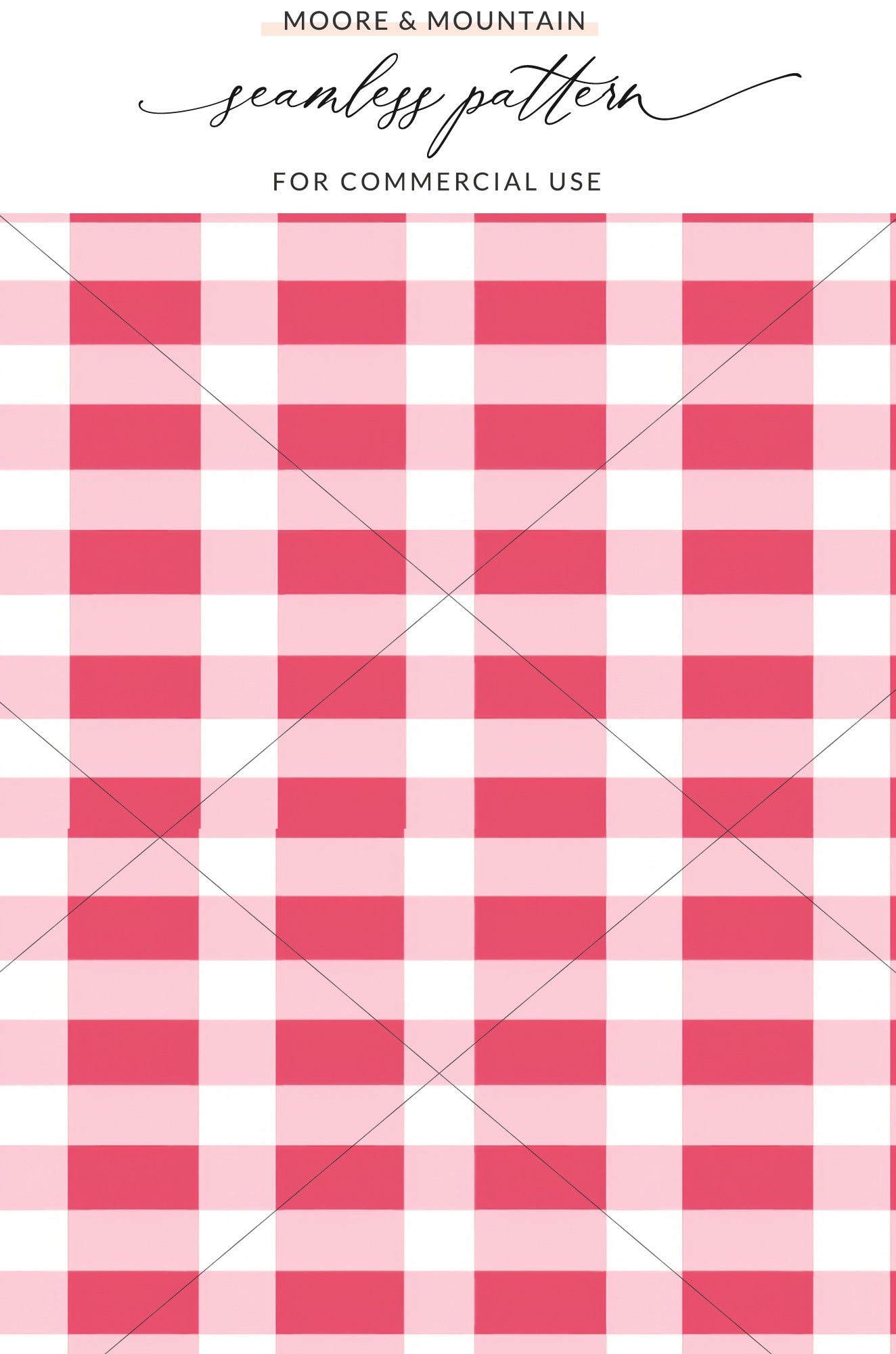 Pink and White Buffalo Check Seamless Pattern Design
