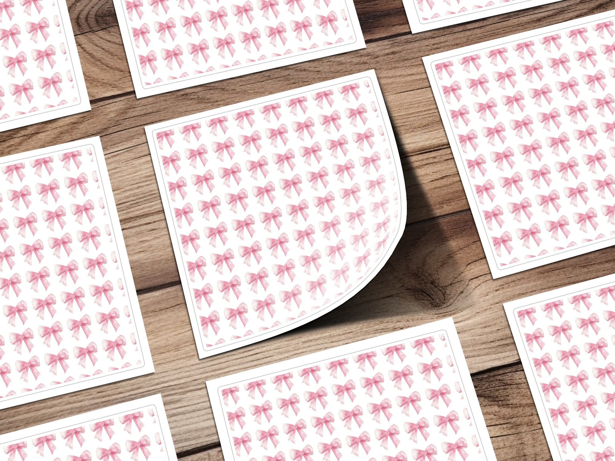 Cute Pink Bow Design Pattern Decorative Stickers Product