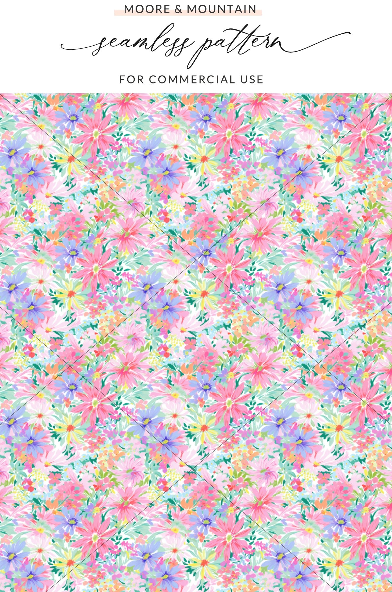 Colorful Seamless Floral Pattern for Commercial Use