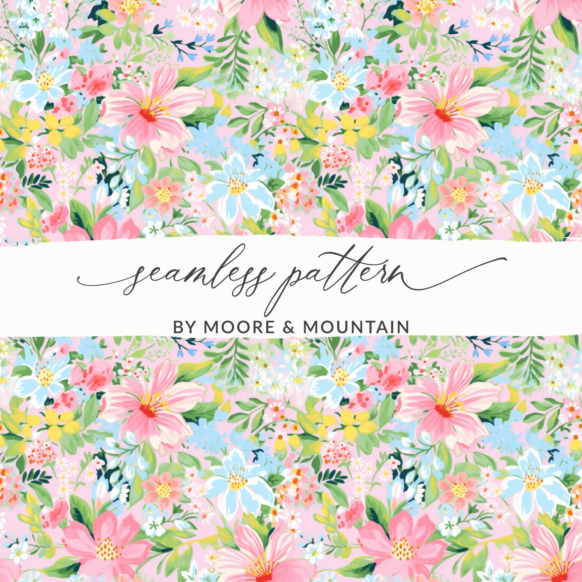 Colorful Floral Seamless Pattern by Moore Mountain