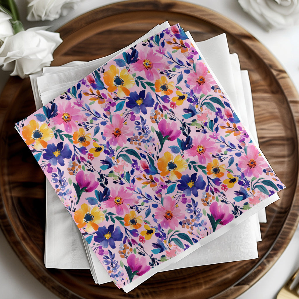 Beautiful Vibrant Floral Napkins for Elegant Table Setup