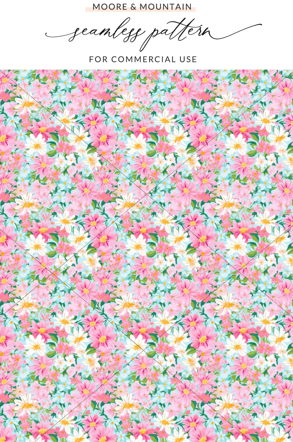 Colorful Floral Seamless Pattern for Commercial Use