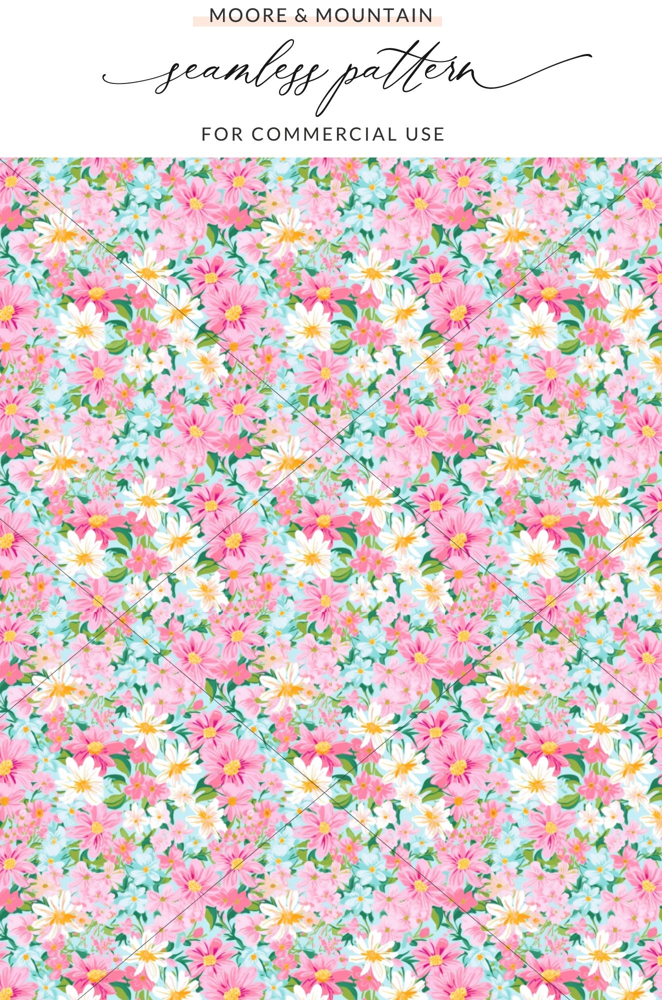 Colorful Floral Seamless Pattern for Commercial Use