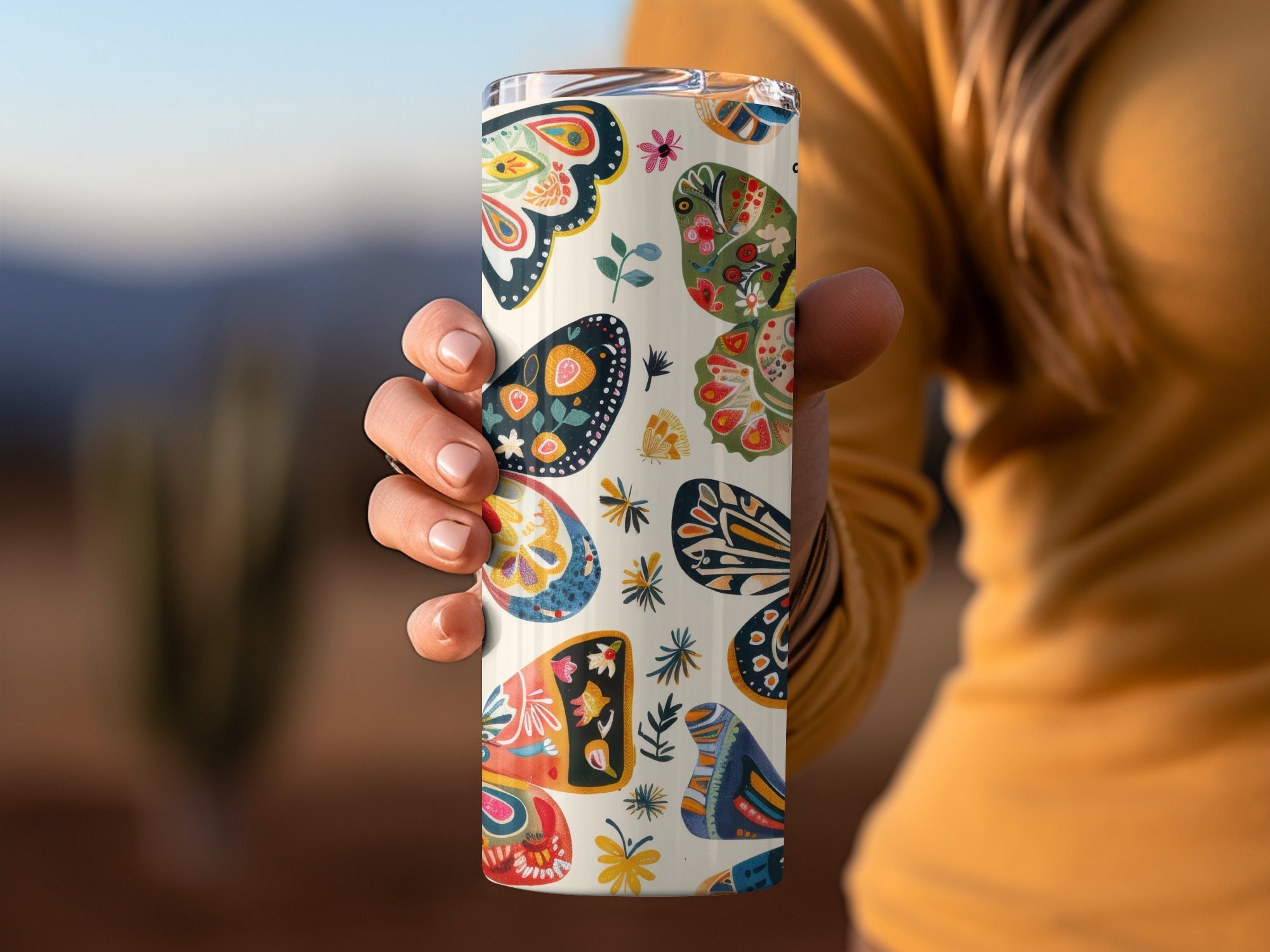 70s Butterflies Seamless Pattern, Doodle Butterfly Background, Retro Butterflies Background - Moore and Mountain