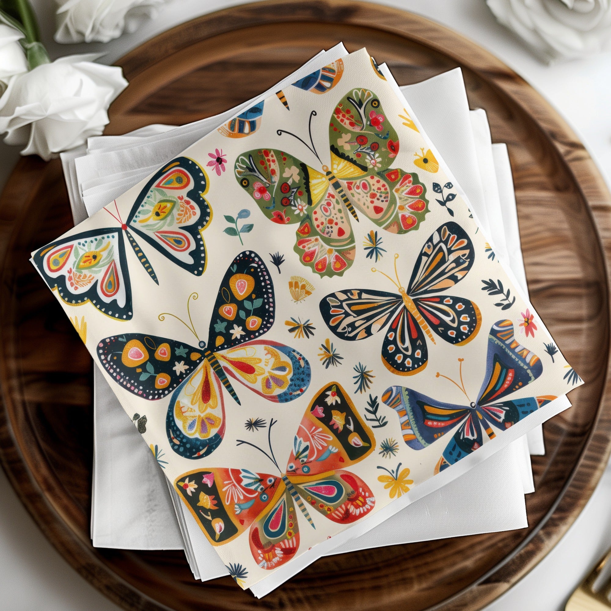 70s Butterflies Seamless Pattern, Doodle Butterfly Background, Retro Butterflies Background - Moore and Mountain