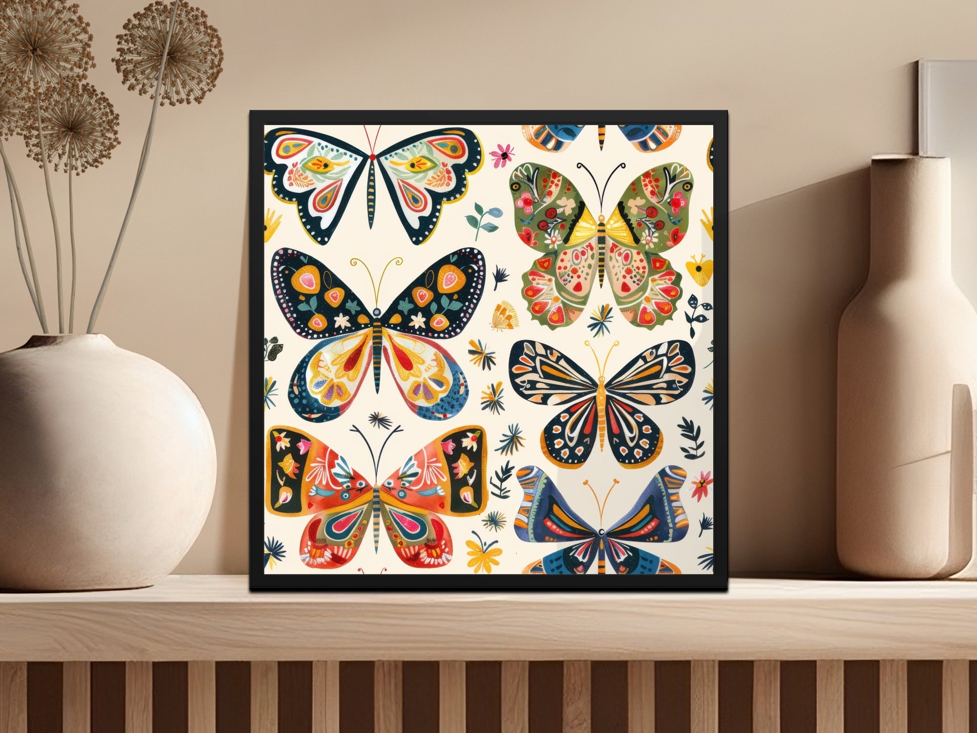 70s Butterflies Seamless Pattern, Doodle Butterfly Background, Retro Butterflies Background - Moore and Mountain