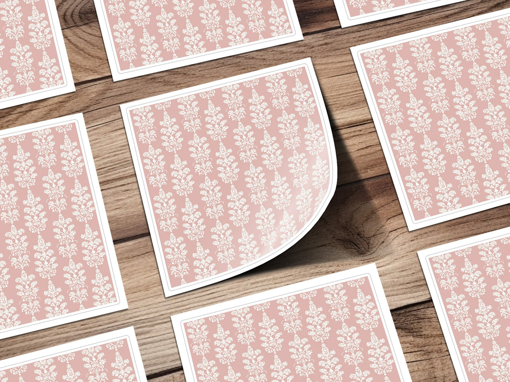 Elegant Pink Floral Pattern Decorative Sticker Sheet
