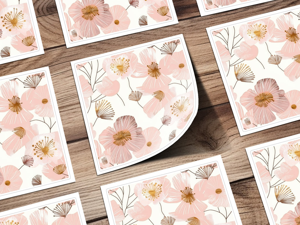 Elegant Floral Illustration Greeting Card Set