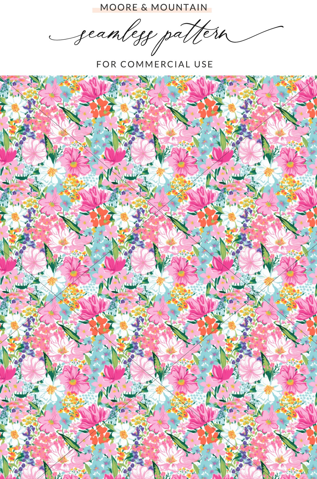 Vibrant Floral Seamless Pattern for Commercial Use