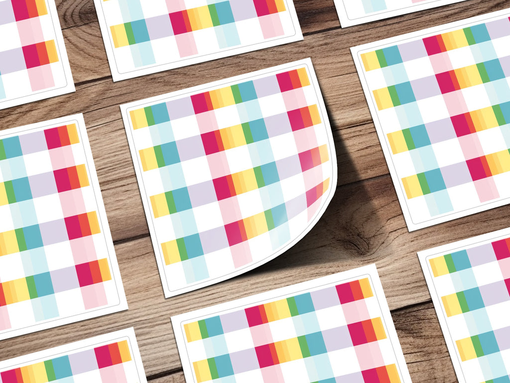 Cheerful Colorful Patchwork Design Square Sticker