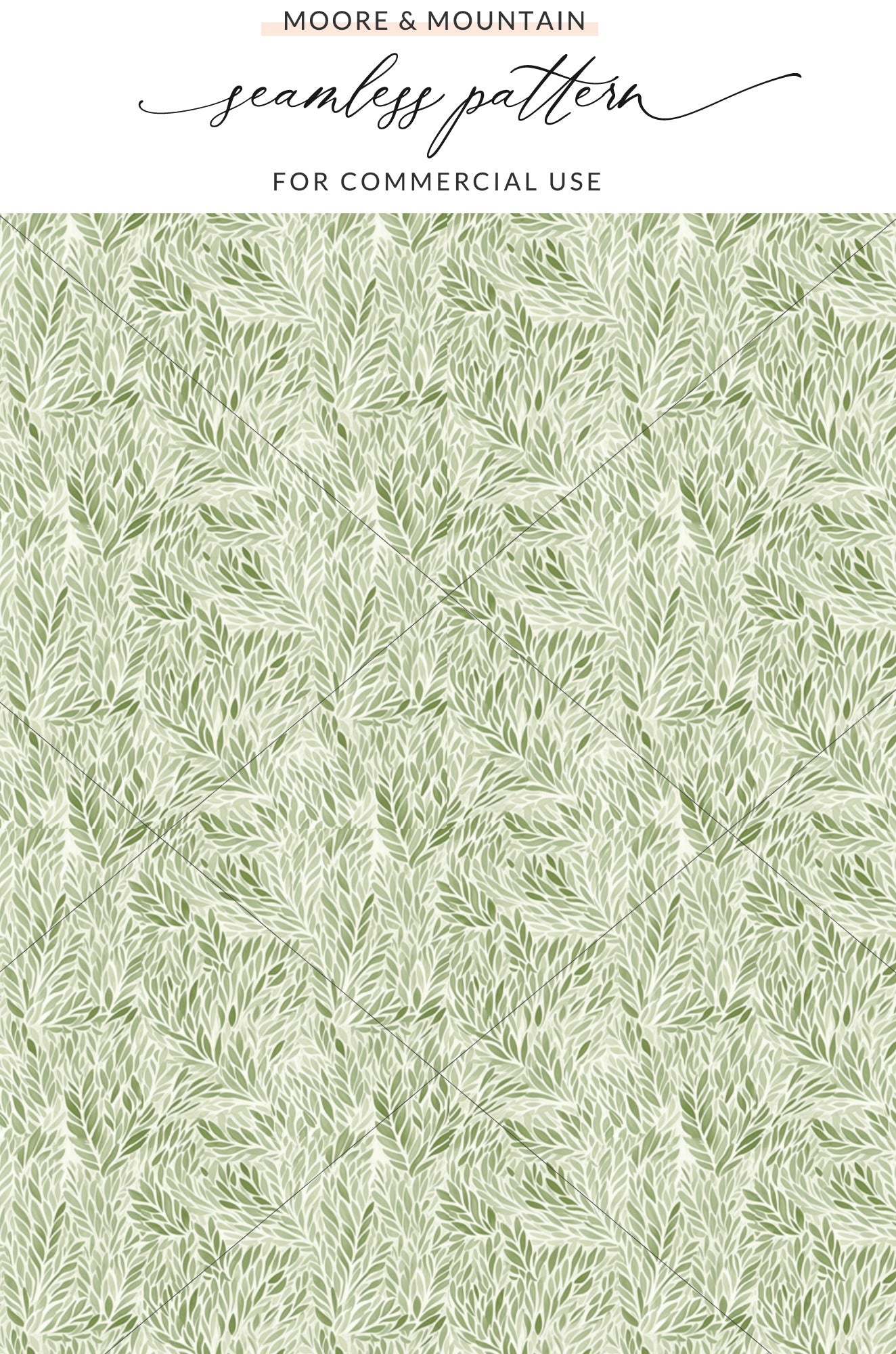 Seamless Green Leaf Pattern for Commercial Use