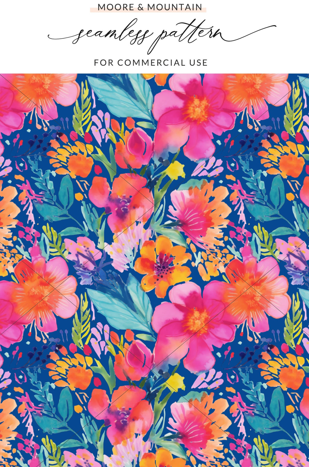 Vibrant Seamless Floral Pattern for Commercial Use Design