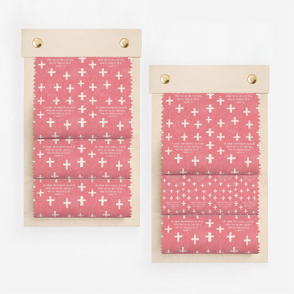 Pink White Cross Pattern Joshua 1:9 Scripture product type