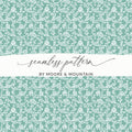 Floral White and Green Seamless Pattern Design