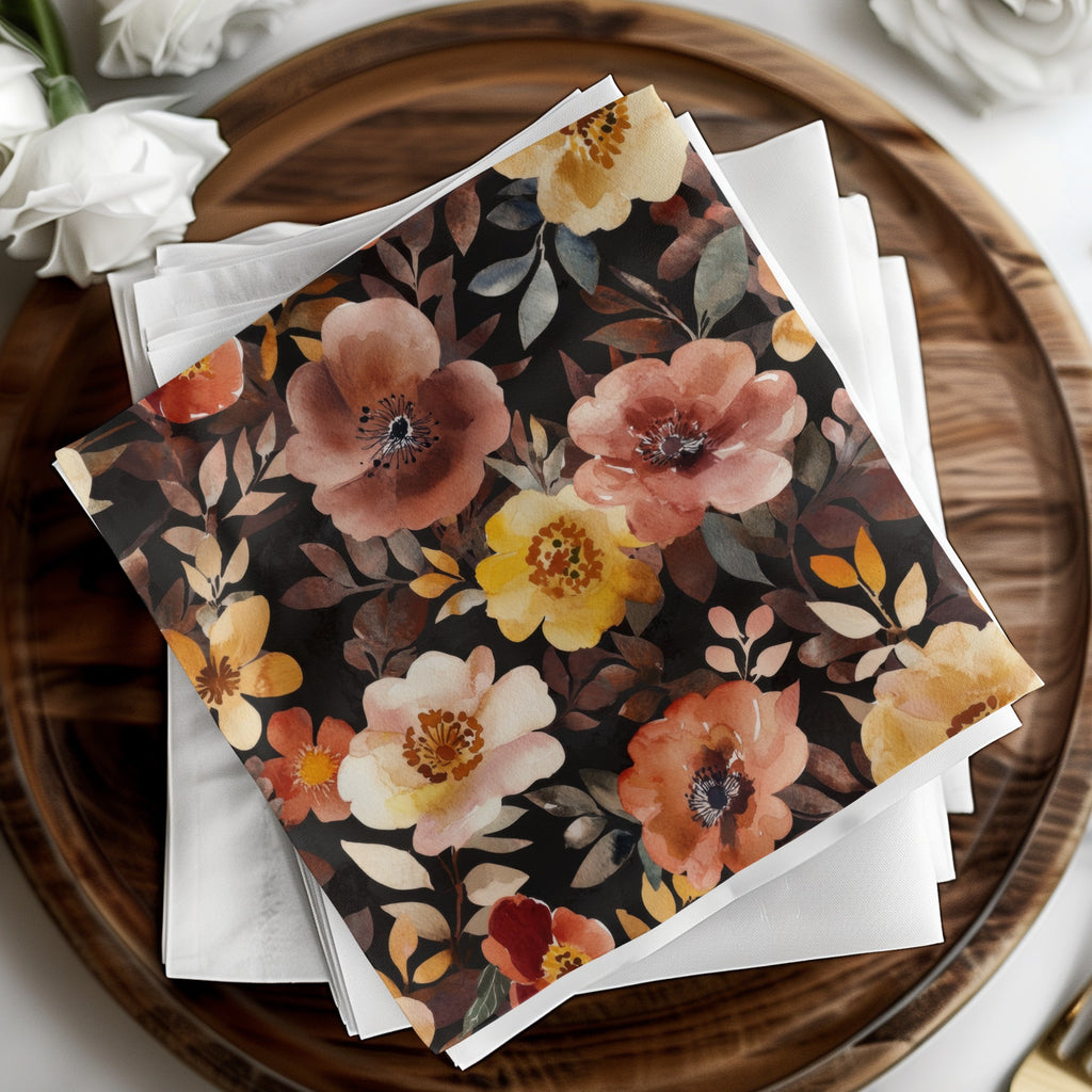 Elegant Floral Design on Napkin for Stylish Table Setting