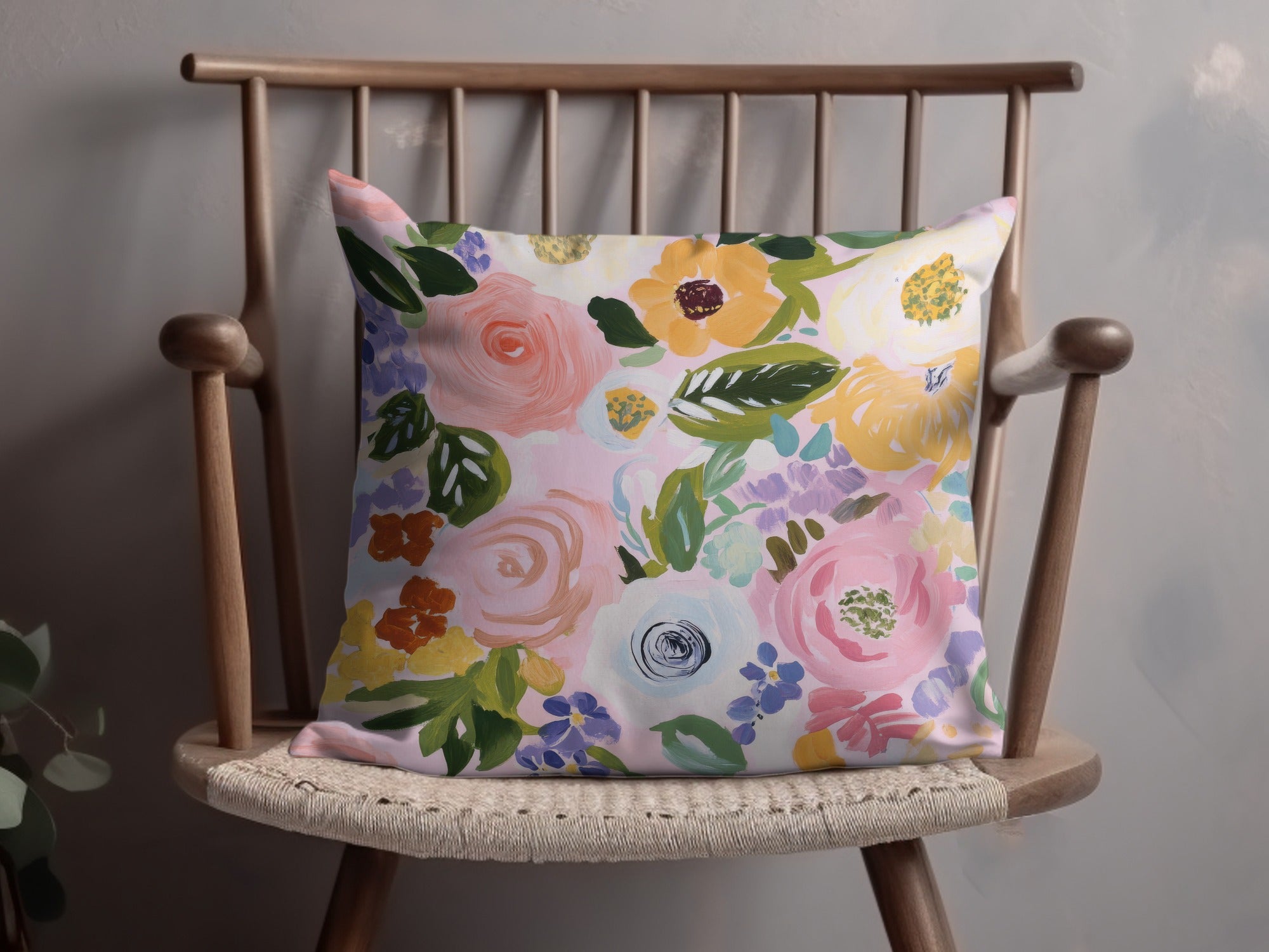 Acrylic Pink Floral Seamless Pattern, Fine Art Floral, Gouache Painted Flowers Digital Paper, Printable Fabric Design, Repeat Pattern