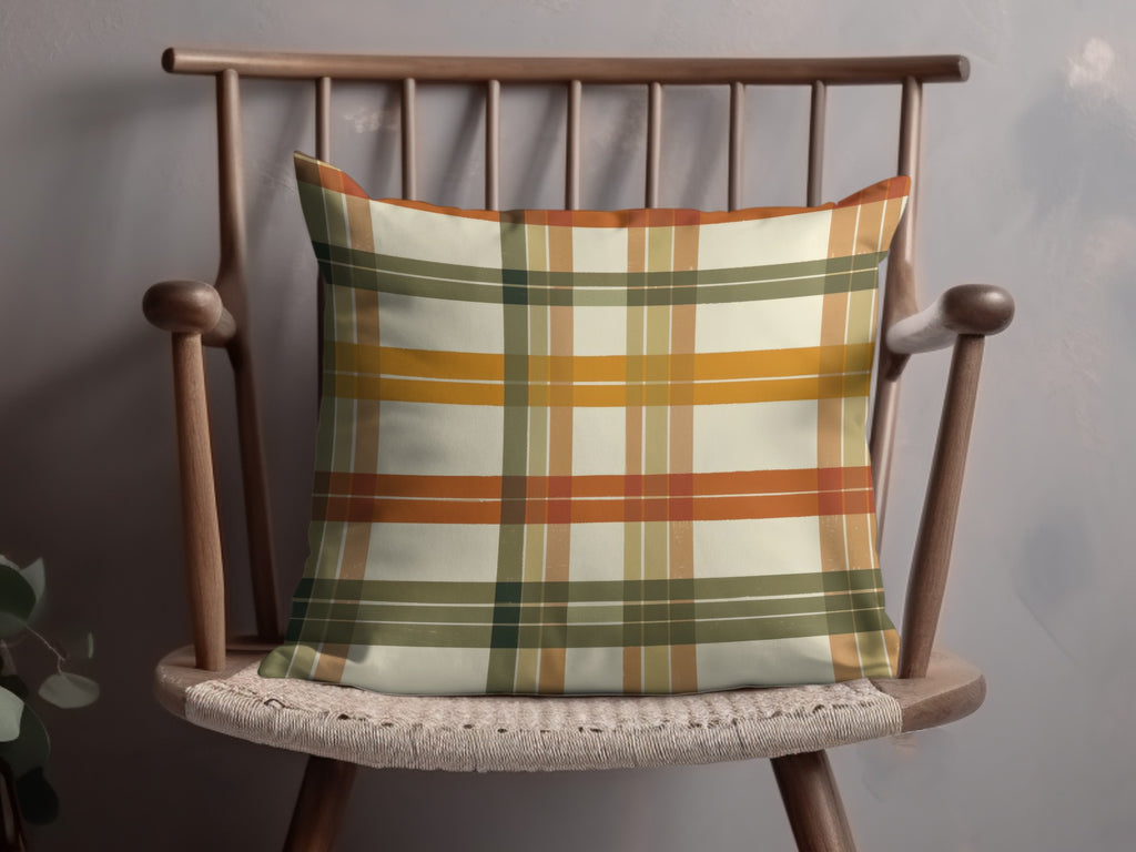 Autumn Plaid Pattern Cushion Cover Decorative Pillow