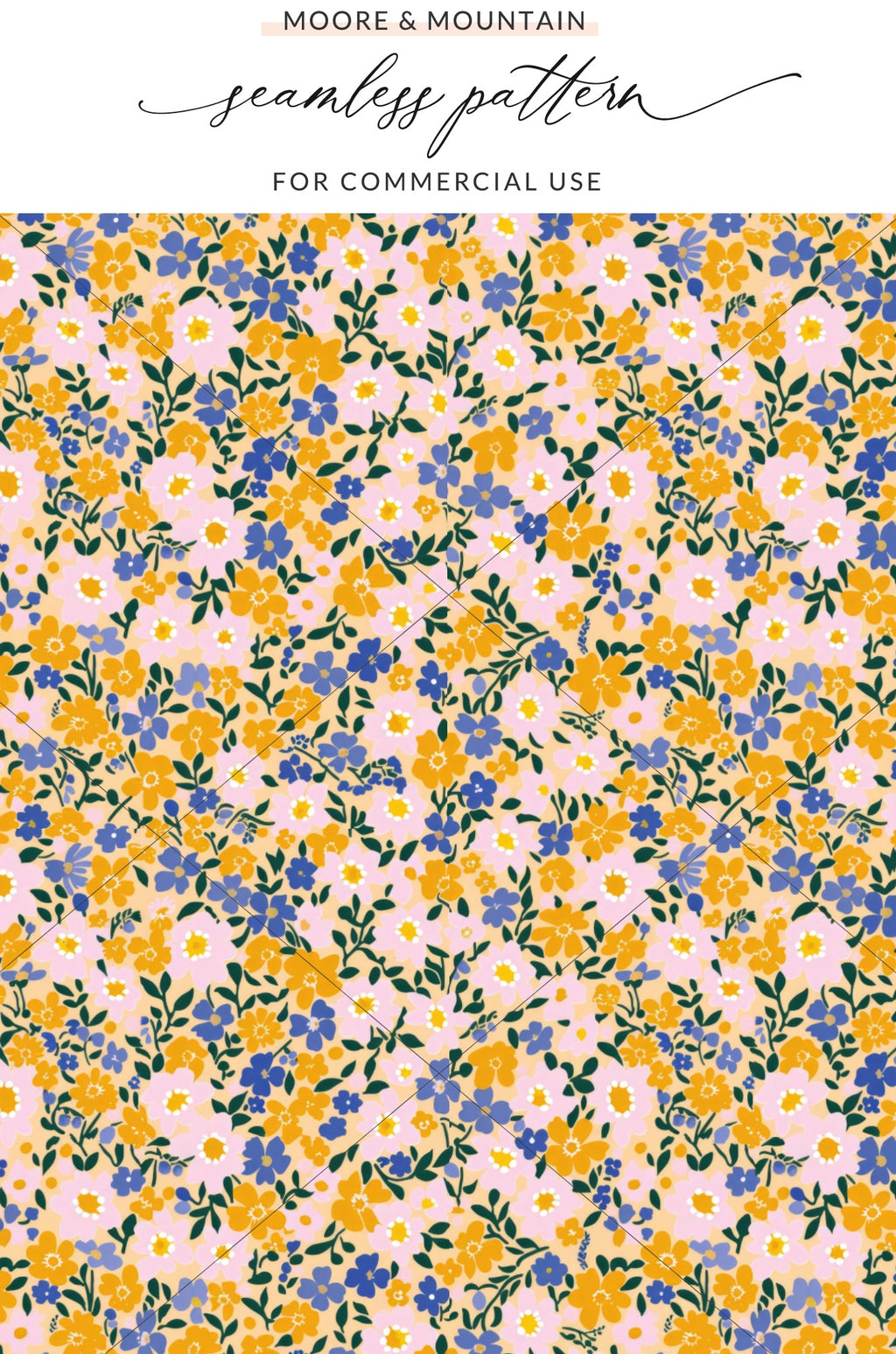 Bright Floral Seamless Pattern for Commercial Use