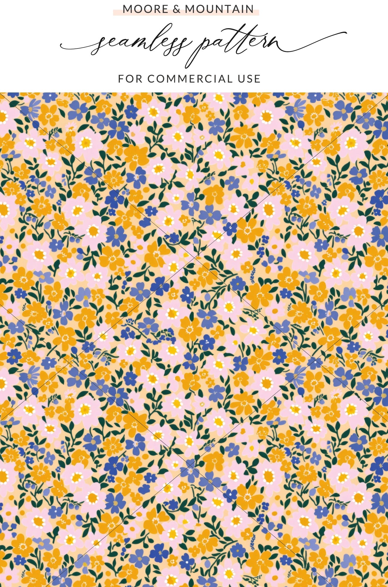 Bright Floral Seamless Pattern for Commercial Use