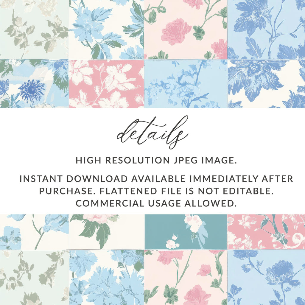 Floral Pattern High Resolution JPEG Instant Download