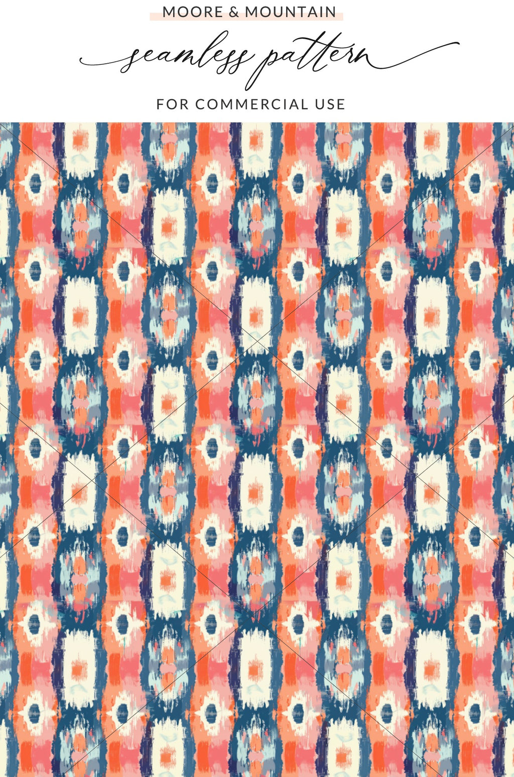 Vibrant Ikat Seamless Pattern for Commercial Use