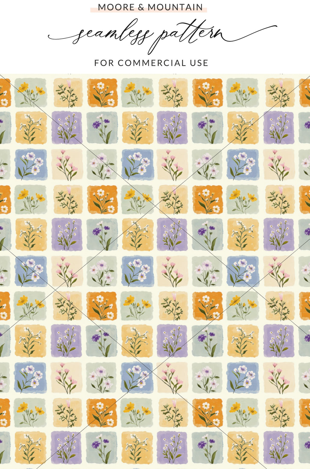 Colorful Floral Seamless Pattern for Commercial Use