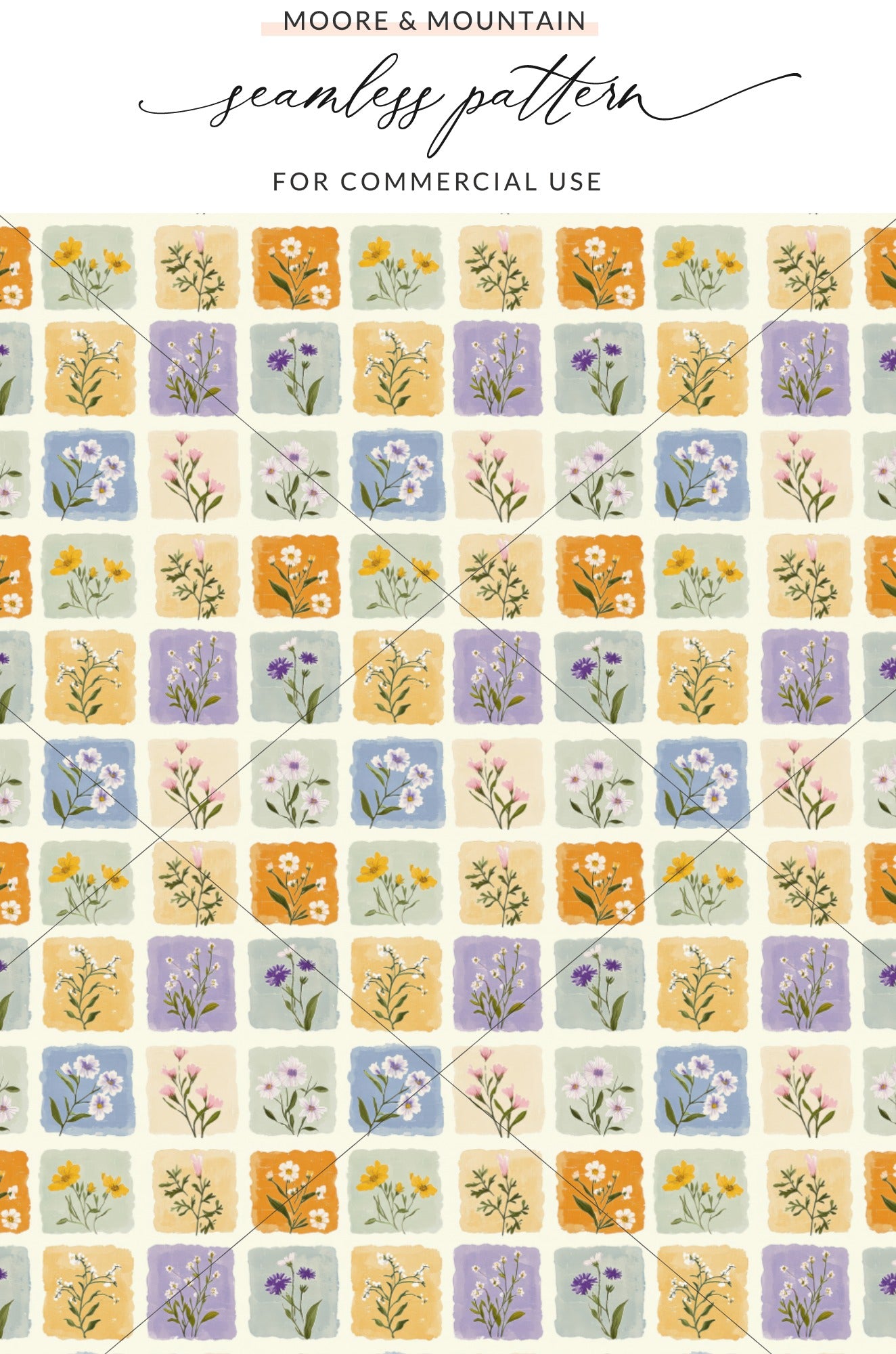 Colorful Floral Seamless Pattern for Commercial Use