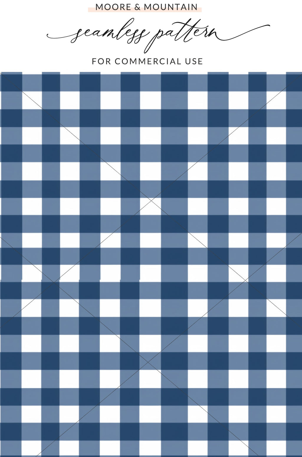 Blue and White Buffalo Plaid Seamless Pattern Design