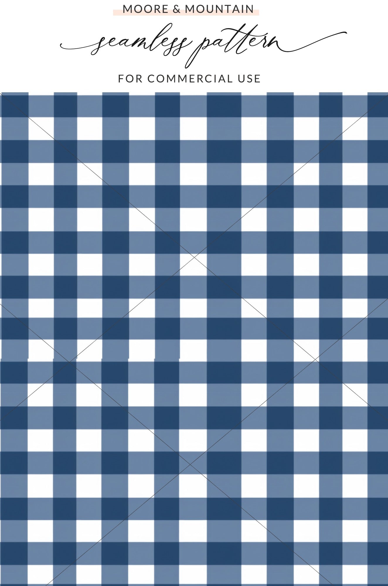 Blue and White Buffalo Plaid Seamless Pattern Design