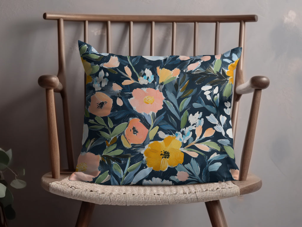 Colorful Floral Pattern Throw Pillow Home Decor Accessory