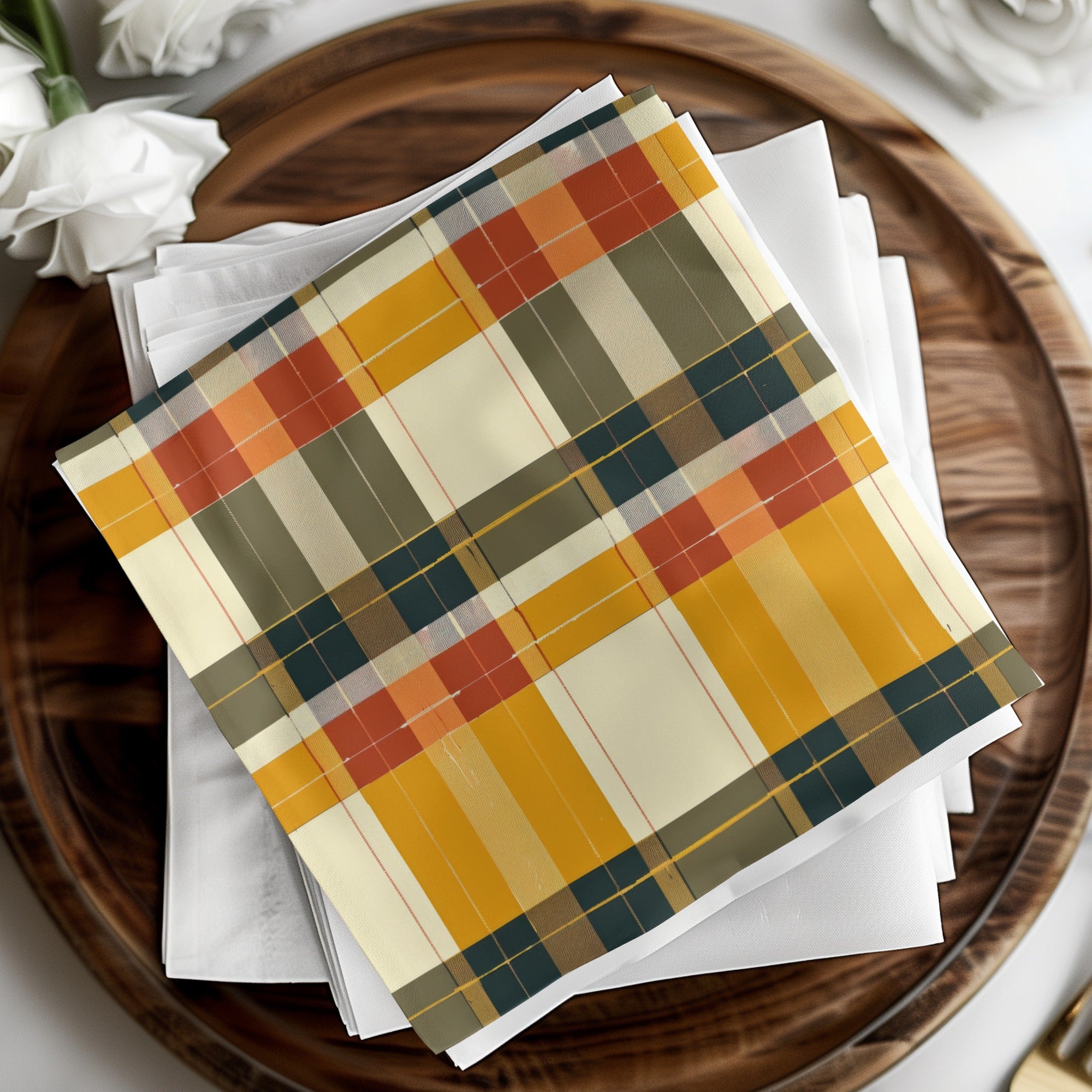 Colorful Plaid Patterned Napkins for Stylish Table Setting