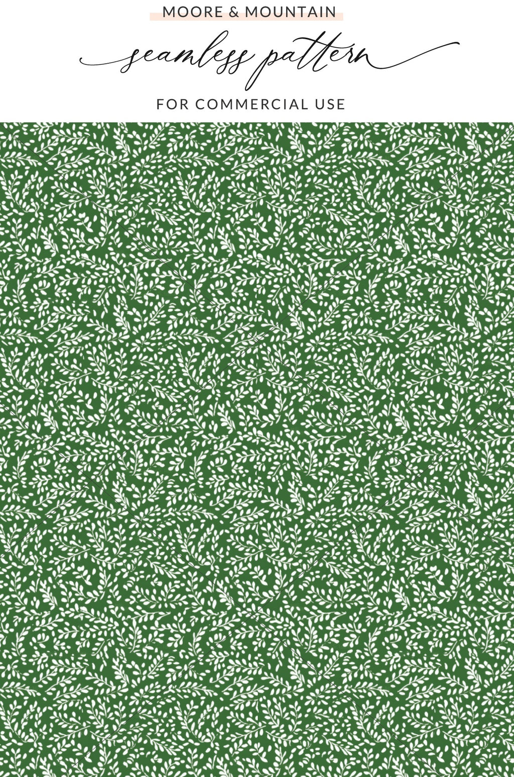 Green and White Seamless Pattern for Commercial Use