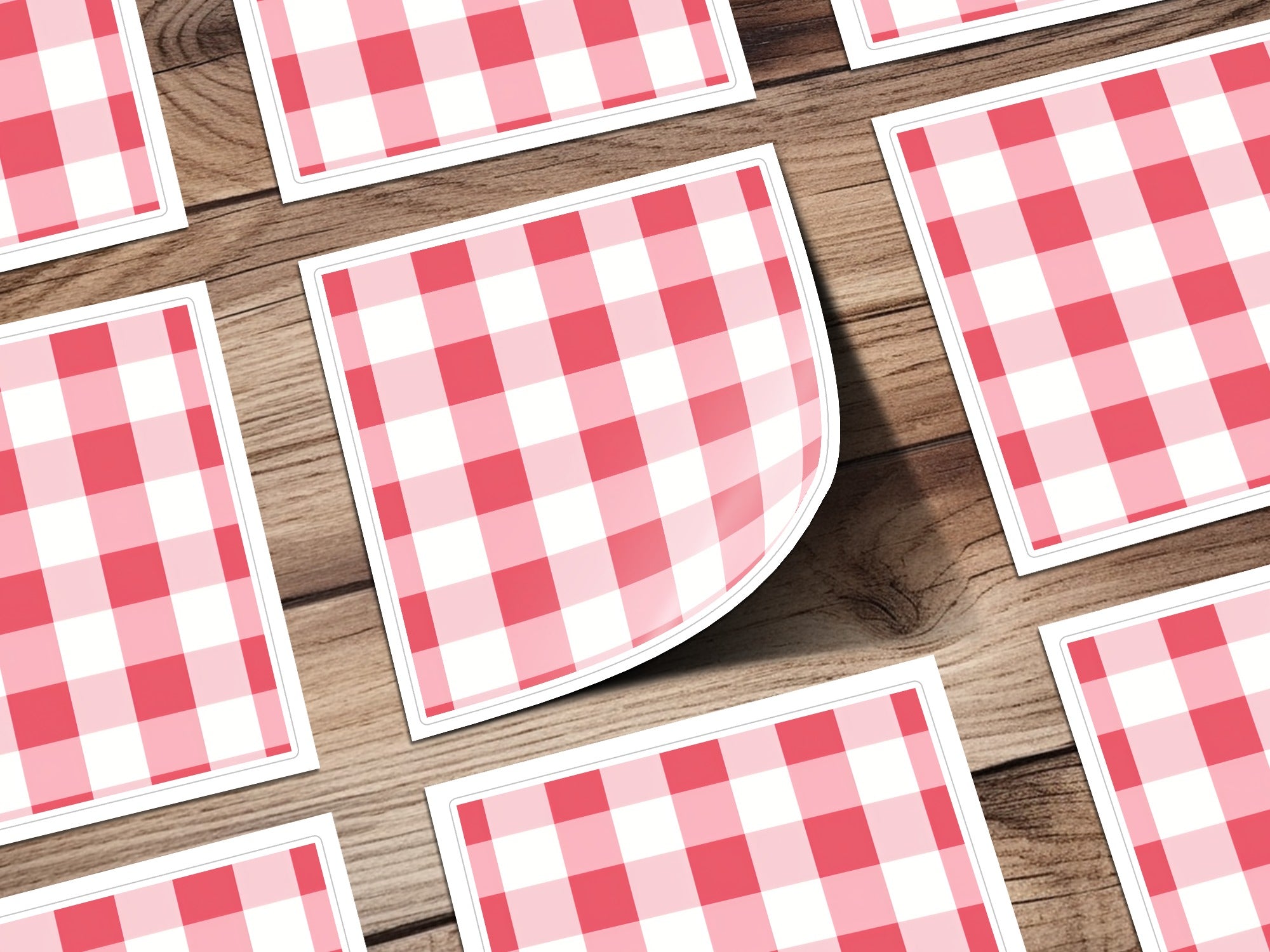 Red and White Checkered Design Poster for Home Decor