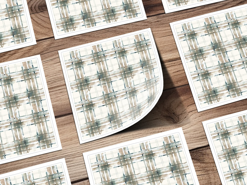 Elegant Plaid Pattern High-Quality Sticker Sheets