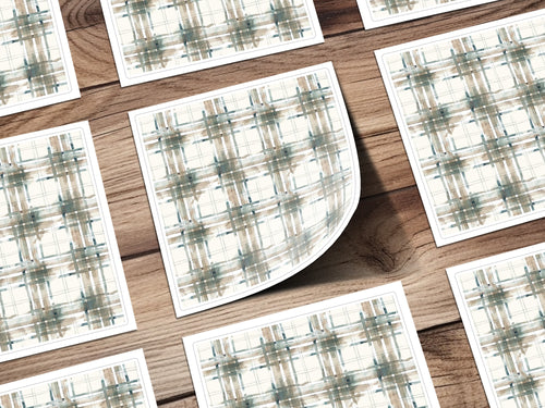 Elegant Plaid Pattern High-Quality Sticker Sheets