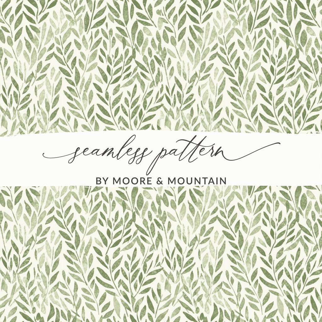 Green Leafy Seamless Pattern by Moore & Mountain