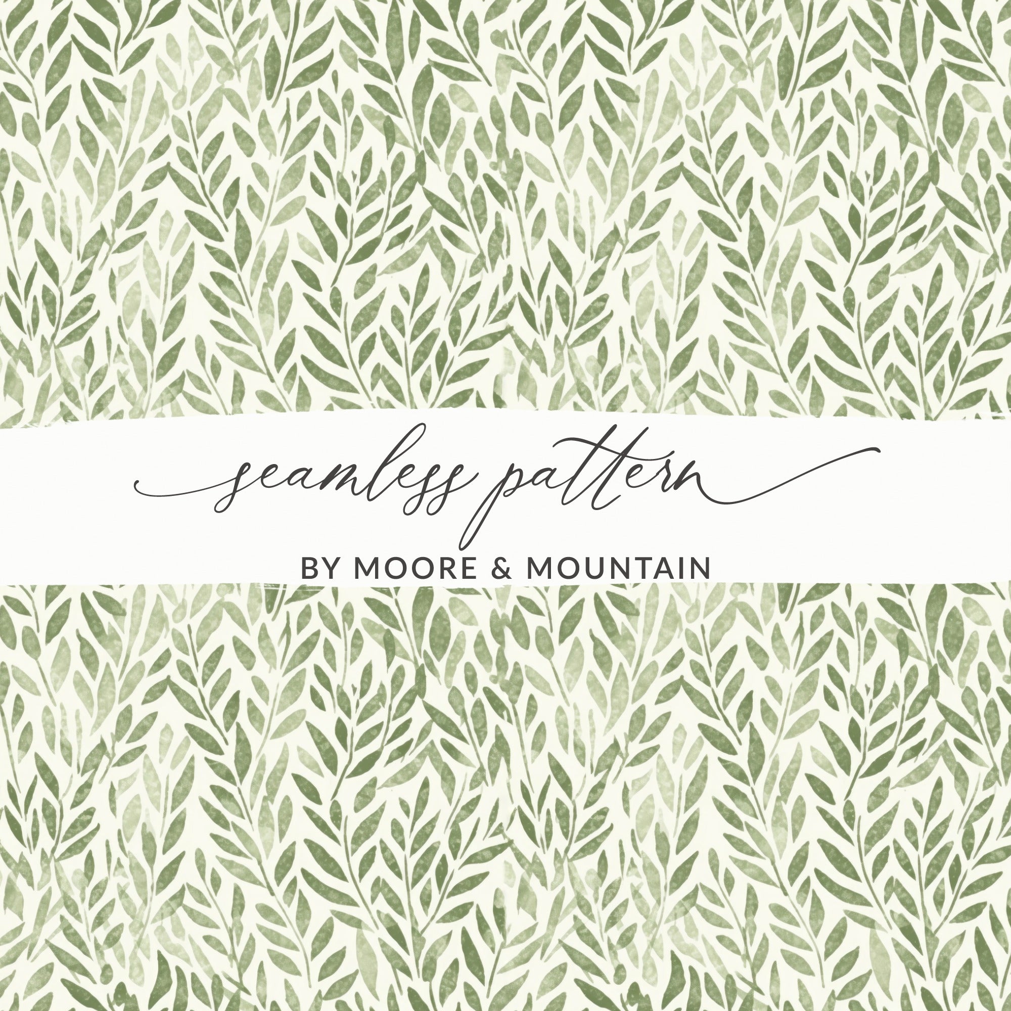 Green Leafy Seamless Pattern by Moore & Mountain