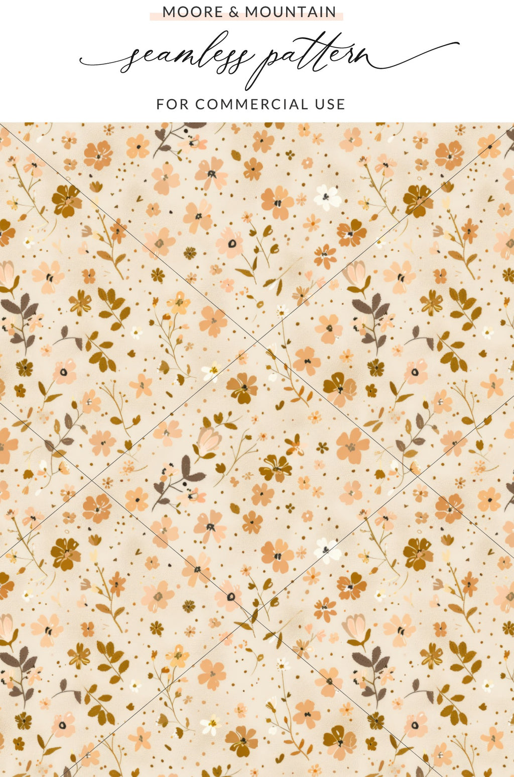 Moore and Mountain Seamless Floral Pattern for Commercial Use