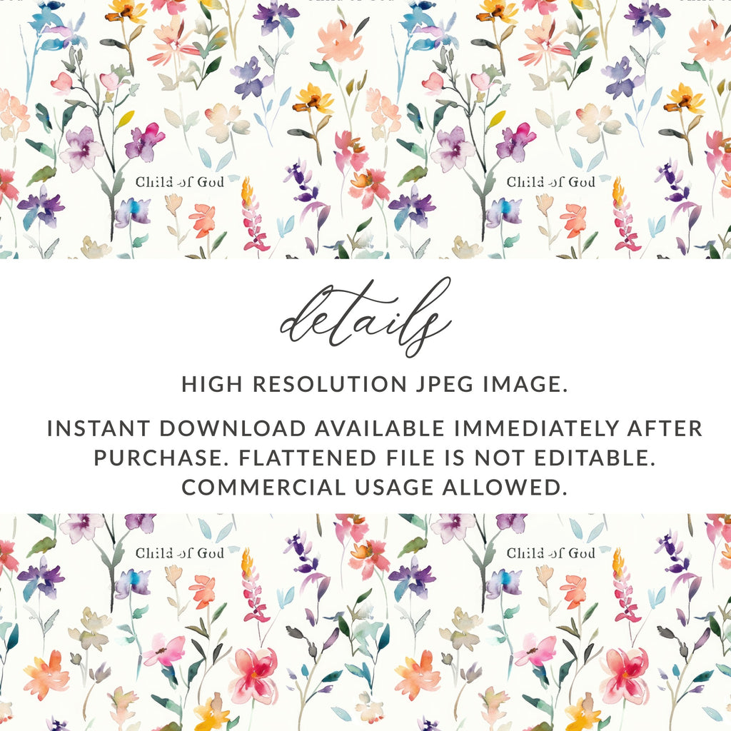 High Resolution Floral Print Instant Download JPEG