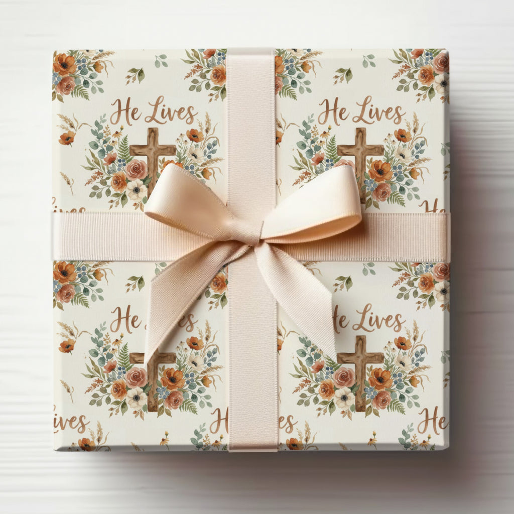 He Lives Floral Cross Easter Spring Christian product type