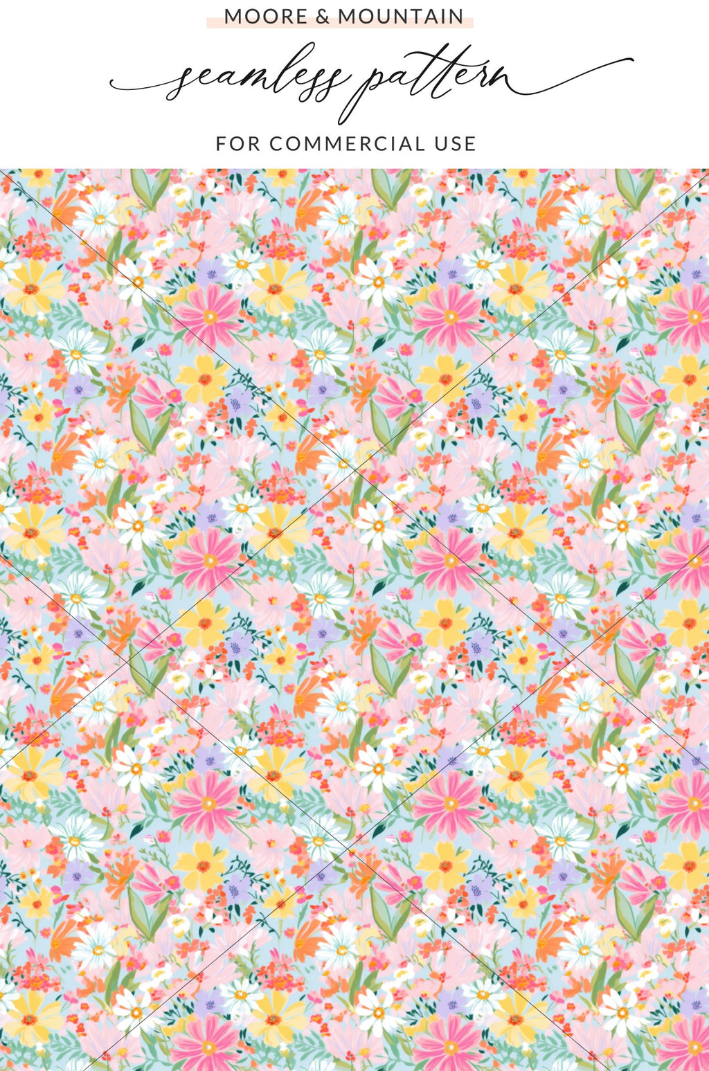 Colorful Floral Seamless Pattern for Commercial Use
