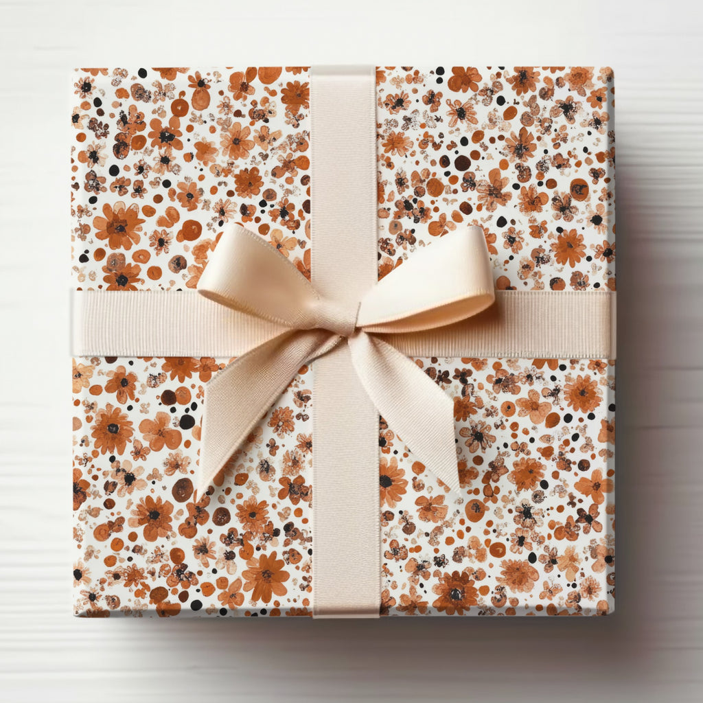 Floral Gift Box with Cream Ribbon Packaging Item