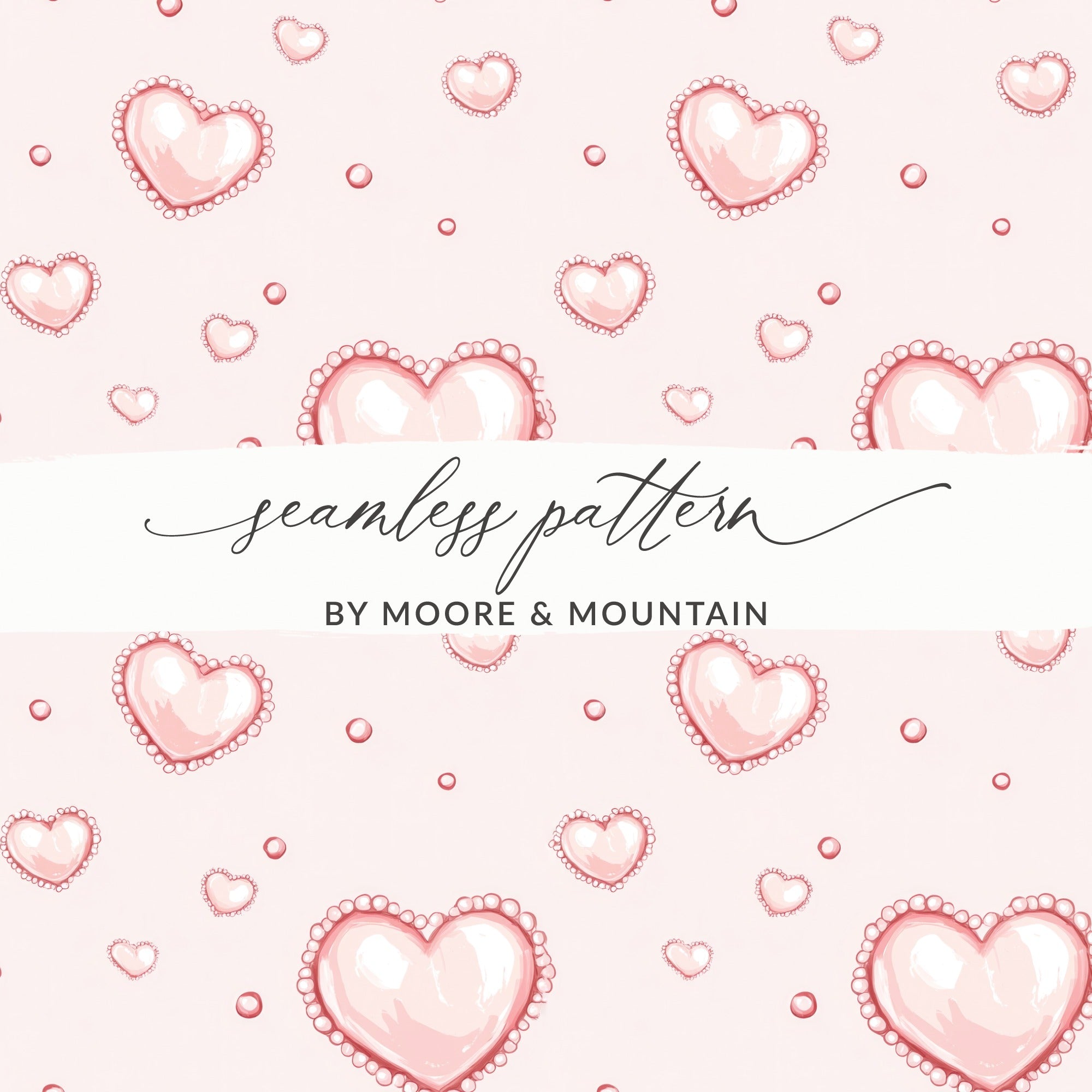 Seamless Pink Heart Pattern by Moore & Mountain product