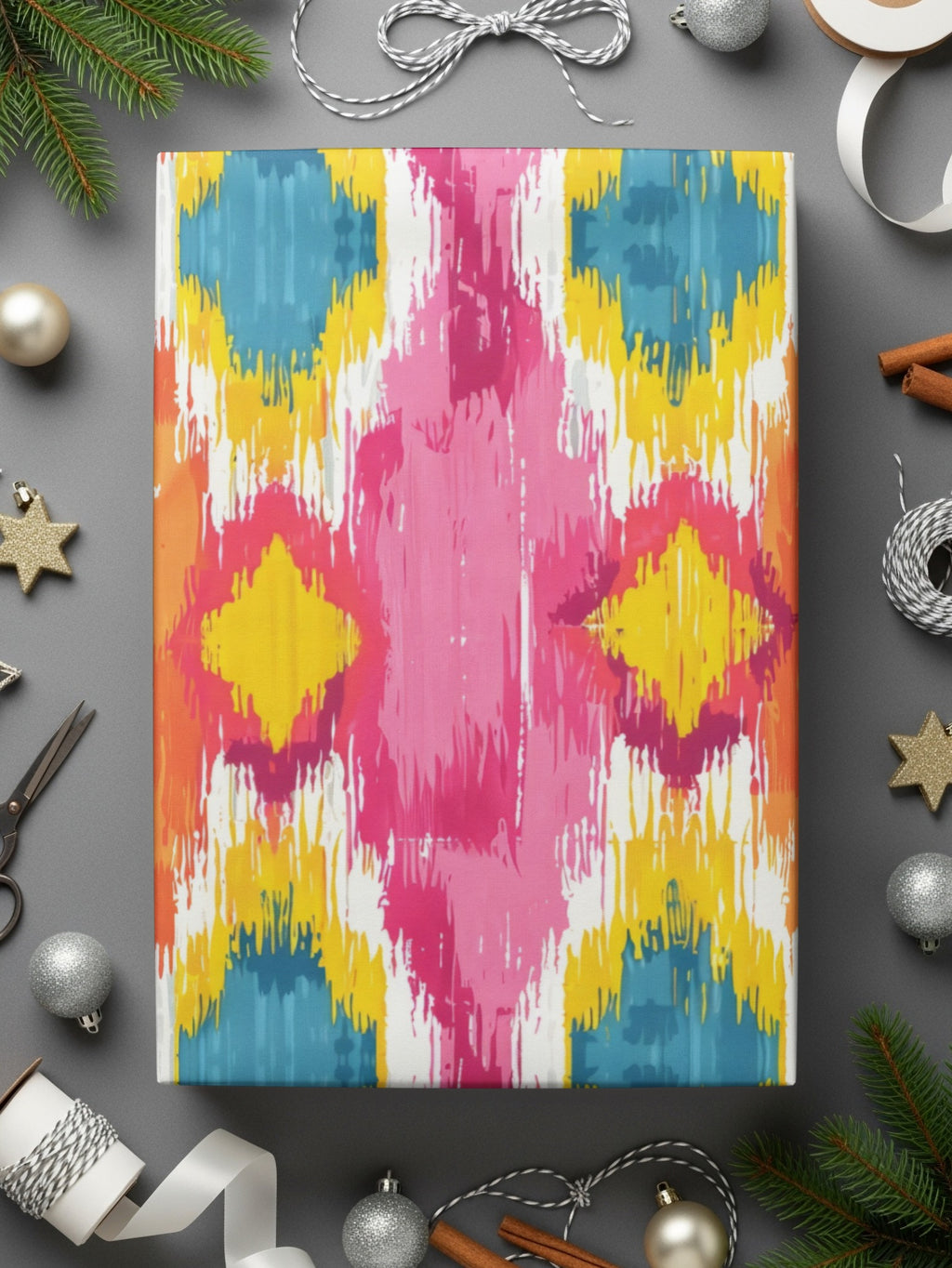 Bright Multicolor Abstract Patterned Gift Wrap Paper