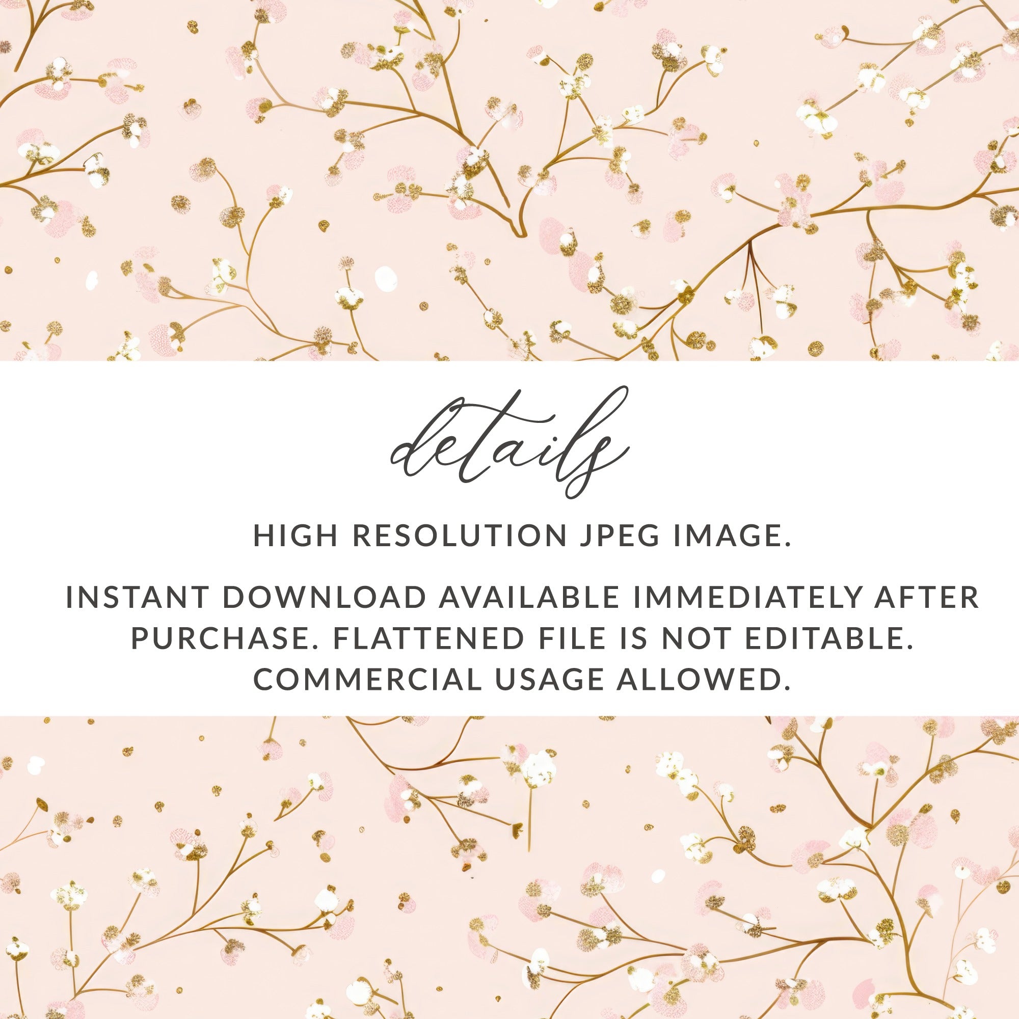 High Resolution Floral Background JPEG for Instant Download