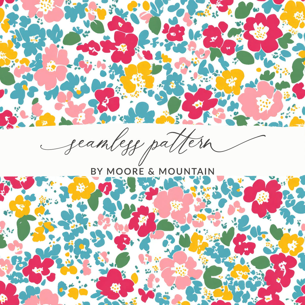 Colorful Floral Seamless Pattern by Moore and Mountain